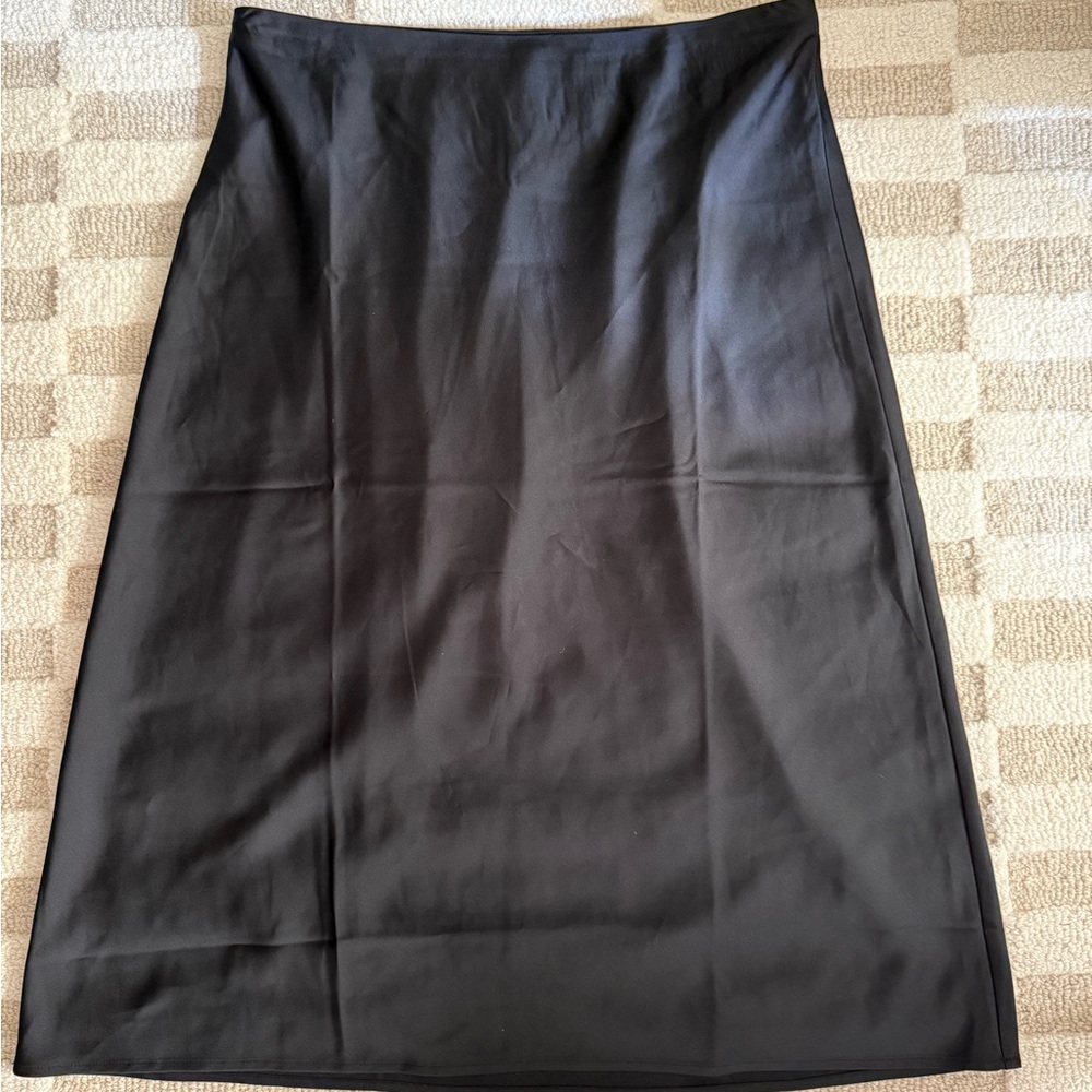 NWT J. Crew Satin Black Maxi Skirt